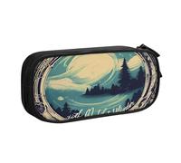 EdsfFehs Large Capacity Not All Who Wander are Lost 1 Print Double Layer Zipper Pencil Case,Multi Compartment Portable