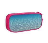 EdsfFehs Large Capacity Tranquil Water Print Double Layer Zipper Pencil Case,Multi Compartment Portable