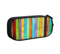 EdsfFehs Large Capacity Vertical Planks in Carpentry Oak Timber Print Double Layer Zipper Pencil Case,Multi Compartment Portable
