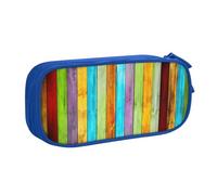 EdsfFehs Large Capacity Vertical Planks in Carpentry Oak Timber Print Double Layer Zipper Pencil Case,Multi Compartment Portable