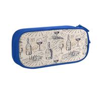 EdsfFehs Large Capacity Wine and Winemaking Winery Grape Field Print Double Layer Zipper Pencil Case,Multi Compartment Portable