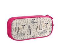 EdsfFehs Large Capacity Wine and Winemaking Winery Grape Field Print Double Layer Zipper Pencil Case,Multi Compartment Portable