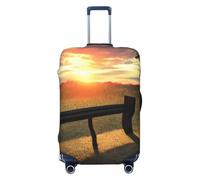 EdsfFehs Lonely Bench Sunset Print Luggage Cover,Fashion Suitcase Protector Washable Scratch Resistant