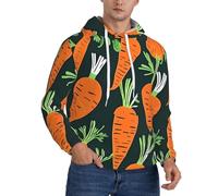 EdsfFehs Men'S Happy Carrot Seamless Pattern Print Hoodie,Hooded Sweatshirt,Casual Lightweight Pullover With Pockets Black