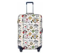 EdsfFehs Mexican Salsa Symbols Print Suitcase Cover,Washable Lightweight Fashion for Easy Identification