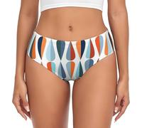 EdsfFehs Mid Century Modern Retro With Drop Shapes Print Women'S Briefs,Comfortable,Breathable,Lightweight Sports And Everyday Black