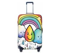 EdsfFehs Rainbow Clouds Raindrop 1 Print Luggage Cover,Fashion Suitcase Protector Washable Scratch Resistant