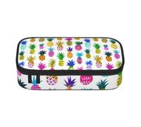 EdsfFehs Rainbow Pineapple Print Pencil Case,Large Capacity Zipper Stationery Organizer