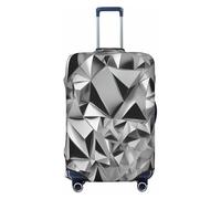 EdsfFehs Silver Geometric Figure Print Luggage Cover,Fashion Suitcase Protector Washable Scratch Resistant