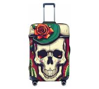 EdsfFehs Skull of Bull and Cute Cactus Print Luggage Cover,Fashion Suitcase Protector Washable Scratch Resistant