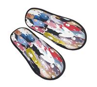 EdsfFehs Soft Colourful Cartoon Horses Print Slippers,Warm Cozy Casual House Shoes For Men And Women