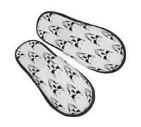EdsfFehs Soft Halloween Themed Monochrome Skeleton Head Print Slippers,Warm Cozy Casual House Shoes For Men And Women