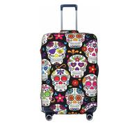 EdsfFehs Sugar Skulls Print Luggage Cover,Fashion Suitcase Protector Washable Scratch Resistant