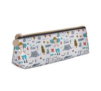 EdsfFehs The Nature Wildlands Activities Pattern Print Leather Pencil Case,Triangle Stationery Storage Bag,Simple Fashion