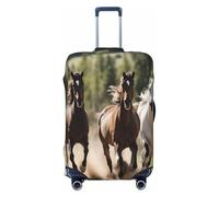 EdsfFehs Three Running Horses Print Luggage Cover,Fashion Suitcase Protector Washable Scratch Resistant