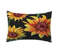 EdsfFehs Trendy Soft Beautiful Sunflowers Print Pillowcase 30 X 45 Cm,Throw Cushion Cover With Hidden Zipper