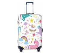 EdsfFehs Unicorns Pink Print Luggage Cover,Fashion Suitcase Protector Washable Scratch Resistant