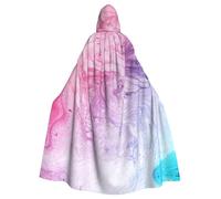 EdsfFehs Unisex Colorful Marble Pastel Pink Blue Purple Print Hooded Halloween Cloak,Cosplay Costume For Party,Carnival,Theme Events