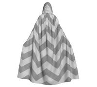 EdsfFehs Unisex Gray Wave Stripe Print Hooded Halloween Cloak,Cosplay Costume For Party,Carnival,Theme Events