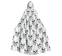 EdsfFehs Unisex Halloween Themed Monochrome Skeleton Head Print Hooded Halloween Cloak,Cosplay Costume For Party,Carnival,Theme Events