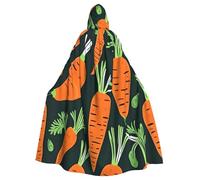 EdsfFehs Unisex Happy Carrot Seamless Pattern Print Hooded Halloween Cloak,Cosplay Costume For Party,Carnival,Theme Events