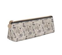 EdsfFehs Wine and Winemaking Winery Grape Field Print Triangle Leather Pencil Case,Smooth Zipper Portable Storage Pouch