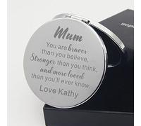 EDSG Compact Mirror Personalised Make Up Mirror Gifts for Women Round Hand Held Vanity Mirror For Her Mum Mummy Mothers Day Birthday Wedding Without Distortion Customized Gifts(Design 3)