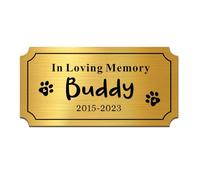 EDSG Engraved Plaques Personalised Memorial Plaques for Doors Urns Solid Metal Plate Engraved 2x4in Name Plate Name Label Plaque with Adhesive Backing (Gold, Design 2)