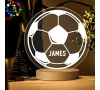 EDSG Football Gifts for Boys & Girls - Personalised LED Night Light Lamp - Custom Gifts for Kids, Son, Grandson, Him & Nephew from Grandad, Grandma, Dad & Mum (Design 1)