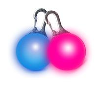 EDSG LED Dog Collar Light Light Up Dog Collars Clip-on LED Tag Light for Dog Collar Dog Tag Dog Gifts 3 Light Modes Light Up Dog Collars for Night Walking Camping Climbing (Pink+Blue, 2Pcs)
