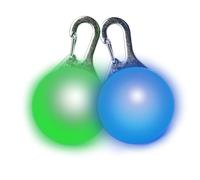 EDSG LED Dog Collar Light Light Up Dog Collars Clip-on LED Tag Light for Dog Collar Dog Tag Dog Gifts 3 Light Modes Light Up Dog Collars for Night Walking Camping Climbing (Green+Blue, 2Pcs)