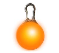 EDSG LED Dog Collar Light Light Up Dog Collars Clip-on LED Tag Light for Dog Collar Dog Tag Dog Gifts 3 Light Modes for Night Walking Camping Climbing (Orange, 1Pcs)