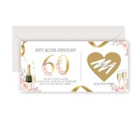 EDSG Personalised Anniversary Scratch Card, Custom Reveal Gifts, Wedding Anniversary Scratch-Off Stickers Card Gift, Anniversary Greeting Cards Gifts for Couple Husband Wife (Design 2)