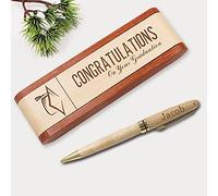 EDSG Personalised Ballpoint Pen Congratulations Gift Idea for Men Women Him Husband Dad Grandad Grandchild Nanny Daughter Granddaughter Wife ECO-Friendly Wooden Engraved Pen Gadgets Gift