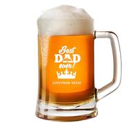 EDSG Personalised Beer Glass Personalised Pint Glass 600ML Fathers Day Engraved Beer Mug Gifts for Men Beer Tankards for Dad Grandpa Daddy Him Husband (Design 1)
