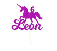 EDSG Personalised Cake Topper Birthday Cake Toppers Unicorn Cake Topper Cake Decor Custom Cake Topper for Girls Women with Any Name Age 1st 2nd 3rd 4th 5th 6th 7th 8th 10th 16th 18th(Purple)