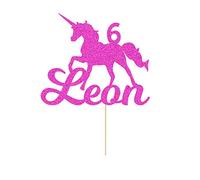 EDSG Personalised Cake Topper Birthday Cake Toppers Unicorn Cake Topper Cake Decor Custom Cake Topper for Girls Women with Any Name Age 1st 2nd 3rd 4th 5th 6th 7th 8th 10th 16th 18th(Pink)