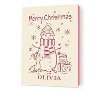 EDSG Personalised Christmas Cards, Laser Paper Cut Xmas Cards, Merry Christmas Card Gifts for Nanny, Friends, Son, Daughter, Wife, Husband, Kids, Granddaughter, Grandson (Fuchsia)