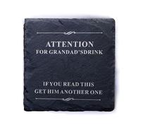 EDSG Personalised Coasters Slate Coaster Grandad Gifts Personalised Funny Coaster for Grandad's Drink from Daughter Son Idea for Birthday Christmas Father's Day (Design 3)