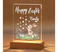 EDSG Personalised Easter Cards, Light Up Happy Easter Card for Kids, Easter Gifts Decorations Bunny Eggs Card for Babies Girls Boys Granddaughter Grandson from Mum Dad Nanny (Design 4)