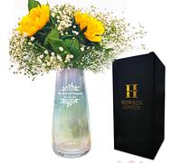 EDSG Personalised Engraved Vase | Rainbow Plated Glass Vase Flower Vases | Custom Gift for Birthday Christams Mothers Day Wedding Engagement Anniversary (Wedding)
