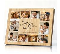 EDSG Personalised Fathers Day Dad Gifts, Custom Photo Frame Plaque with Any Text, Personalised Picture Frames Photo Gifts for Men, Dad, Grandad, Stepdad, Husband, Birthday, Christmas (2 People)