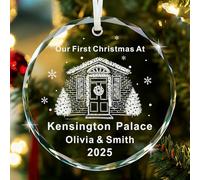EDSG Personalised First Christmas in New Home 2025, New Home Christmas Bauble, Our First Homes Bauble, Custom Xmas Tree Decorations, Acrylic Family Xmas Ornament Gifts(Round)