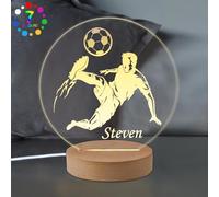 EDSG Personalised Football Night Light Gifts for Boys LED Night Lights for Kids Son Grandson Him Nephew Gifts for Birthday Christening Christmas (Style 4)