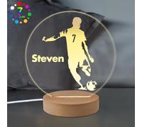 EDSG Personalised Football Night Light Gifts for Boys LED Night Lights for Kids Son Grandson Him Nephew Gifts for Birthday Christening Christmas (Style 2)