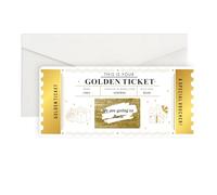 EDSG Personalised Golden Ticket Scratch Card Reveal, Surprise Scratch Card Reveal with Envelope, Scratch-off Cards Gifts for Him Her Women Men, Birthday Christmas Valentines Card