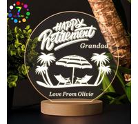 EDSG Personalised LED Night Light Lamp Colorful Nightlight Retirement Gift Custom Acrylic Night Lamp with Any Name Bedroom Room Sign Plaque Retirement Gifts for Women Men Grandpa Nanny (Design 2)