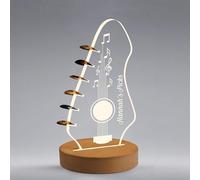 EDSG Personalised Light Up Guitar Pick Holder, 7 Colors LED Acrylic Plectrum Holder for Picks Storage and Display, Headstock Shaped Guitar Gifts for Christmas Birthday