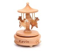 EDSG Personalised Music Box Custom Wooden Music Box Gifts for Birthday Christmas Engraved Rotating Musical Boxes Figurines with Any Name for Girls Boys Home Decor The City of the Sky Music(Design 2)
