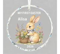 EDSG Personalised My First Easter Ornament Gift for Baby Boy Girl Newborn, Baby First Easter Keepsake, Easter Basket Tags Decorations Gifts for Kids Granddaughter Grandson (Style-1, Design 3)